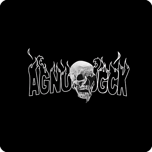 卡通骷髅头图案火焰英文字母图案