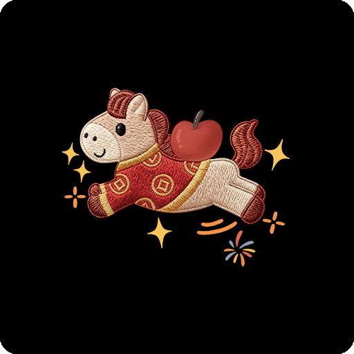 卡通马图案马年印花图案马年绣花图案