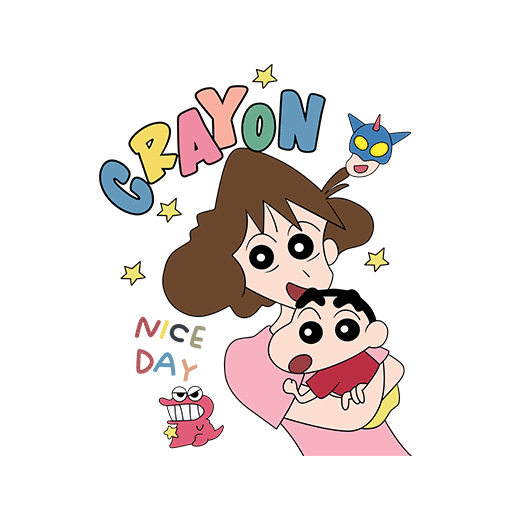 卡通人物图案蜡笔小新头像亲子装图案