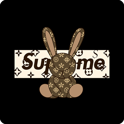 卡通兔子图案SUPERME图案简笔兔子剪影