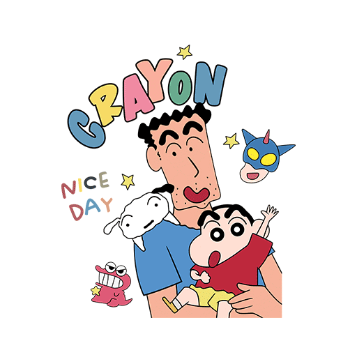 蜡笔小新头像卡通人物图案动画片图案亲子装图案