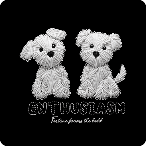 卡通狗图案毛线狗印花素材卡通动物