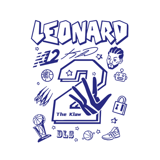 卡通人物图案篮球人物头像LEONARD印花素材数字2