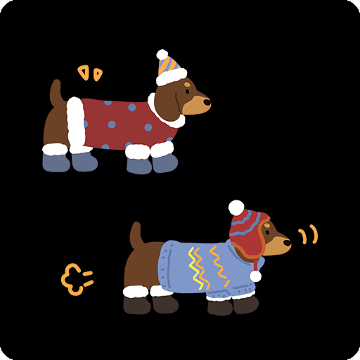 卡通狗图案手绘狗印花素材两只狗印花图案