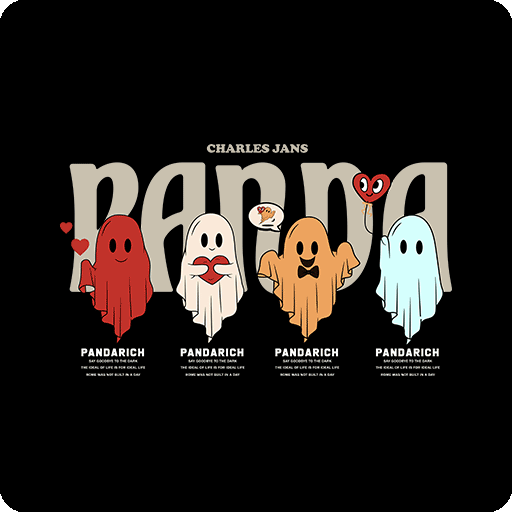 卡通幽灵图案手绘幽灵印花素材