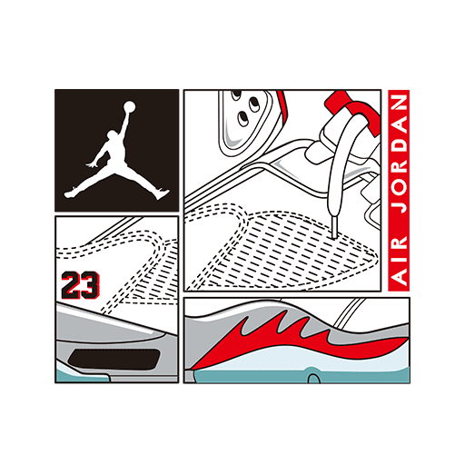 耐克鞋子手绘人物剪影投篮剪影