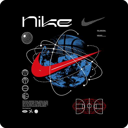 卡通篮球图案手绘篮球印花素材耐克篮球