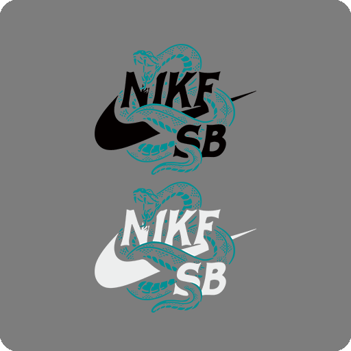 卡通英文字母图案NIKE英文字母卡通蛇图案