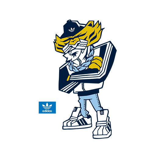 阿迪印花图案卡通老虎图案