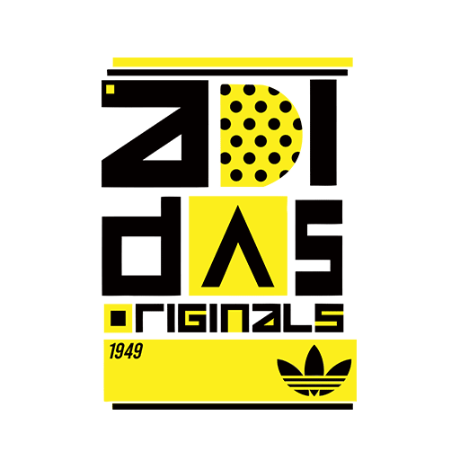 卡通字母ADIDAS印花素材阿迪图案