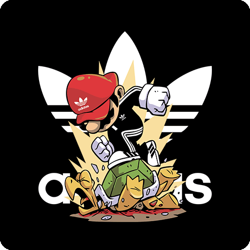 马里奥图案阿迪达斯印花图案