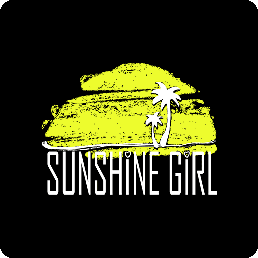 卡通太阳椰子树图案卡通英文字母