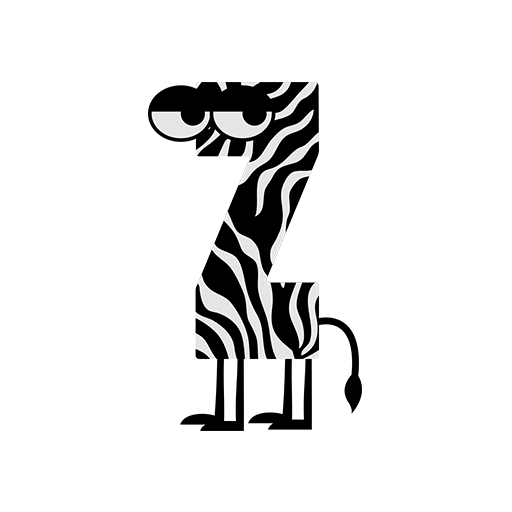 卡通斑马图案字母Z图案