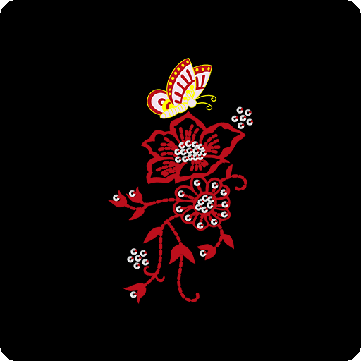 卡通花朵绣花图案绣花蝴蝶图案