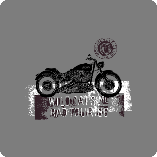 卡通摩托车剪影图案破碎英文字母图案