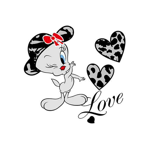 卡通鸭子图案手绘鸭子卡通豹纹爱心形状