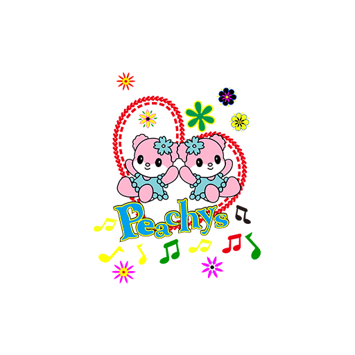 卡通熊图案手绘熊两只熊爱心