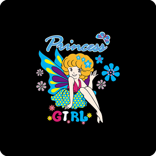 卡通女孩手绘女孩翅膀女孩头像手写英文字母