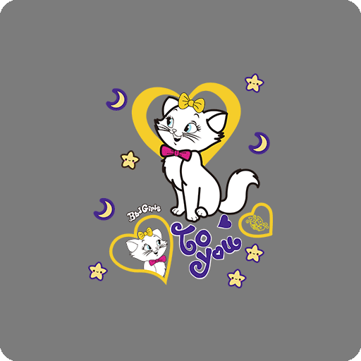 卡通猫咪图案手绘猫咪爱心图案