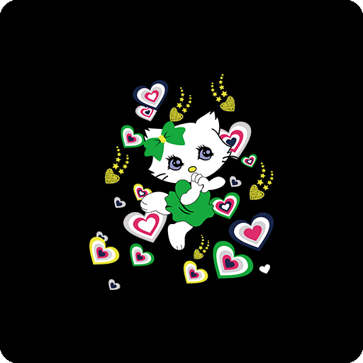 卡通猫咪头像手绘猫爱心图案