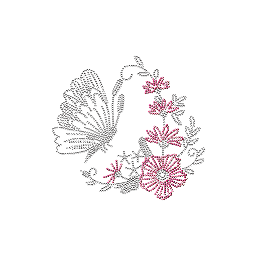 卡通蝴蝶图案卡通鲜花图案烫钻图案