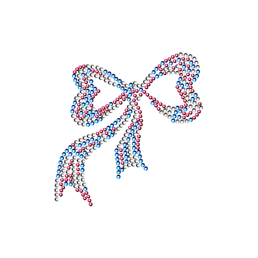 卡通蝴蝶结图案烫钻蝴蝶结