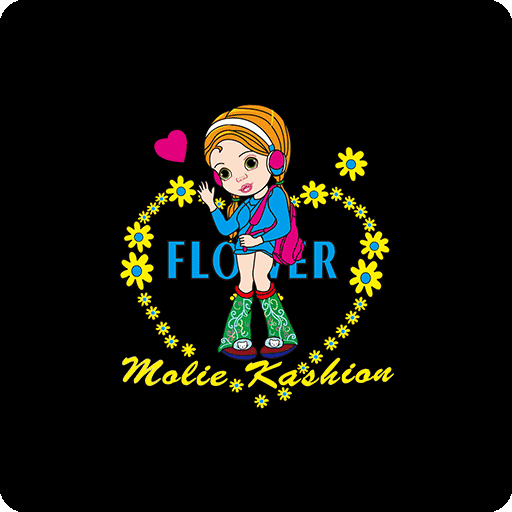 卡通女孩头像手绘女孩爱心花朵