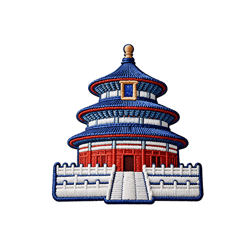 故宫绣花图案建筑绣花图案中国风建筑