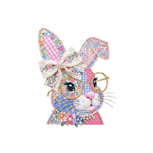 兔子耳朵绣花戴眼镜的兔子绣花图案