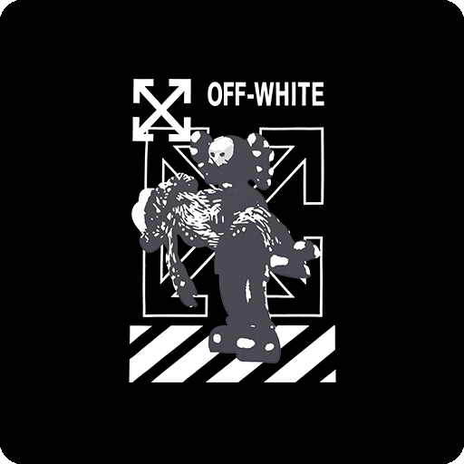 卡通英文字母图案off white印花素材