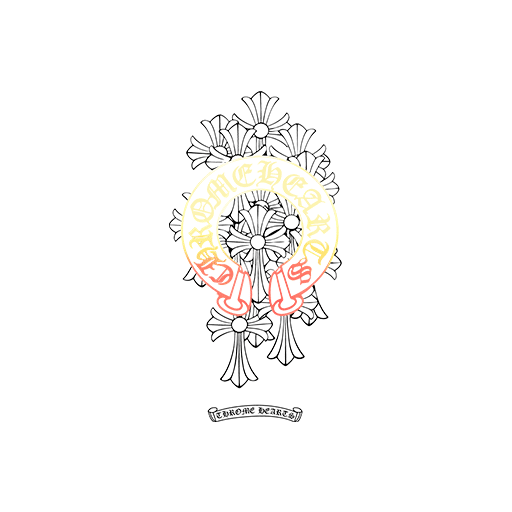 卡通十字架图案圆形英文字母