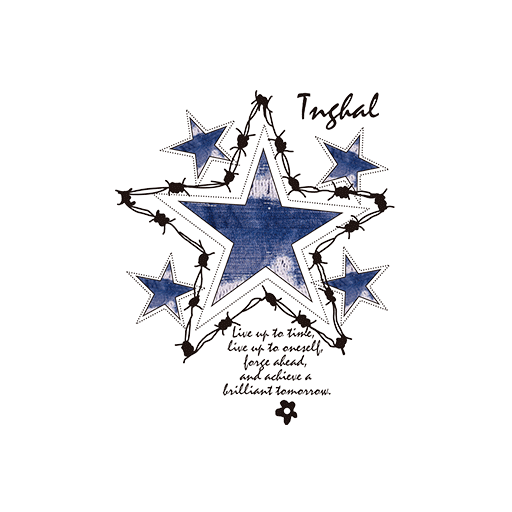 卡通五角星图案牛仔面料五角星