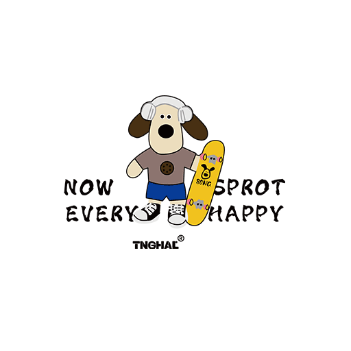 卡通小狗图案滑板小狗印花素材