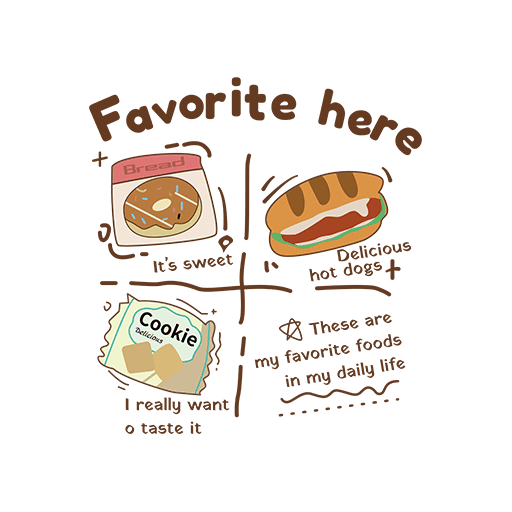 卡通面包图案手绘卡通印花素材食物图案