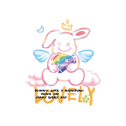 卡通兔子图案手绘兔子彩色兔子