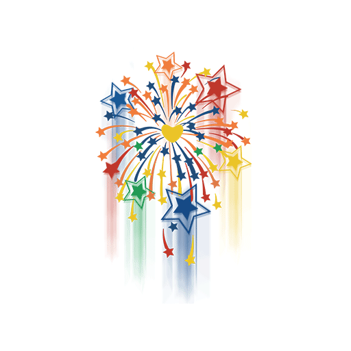 卡通五角星图案烟花五角星印花图案