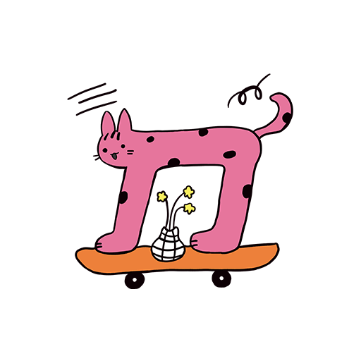 卡通猫图案手绘猫印花滑板猫印花