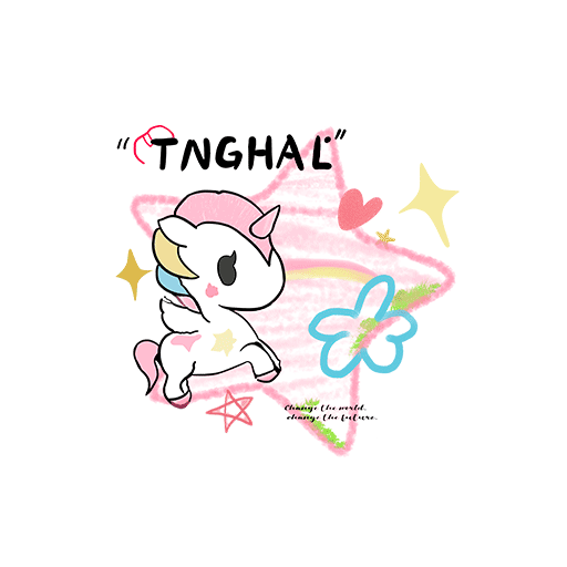 卡通五角星图案独角兽图案涂鸦五角星