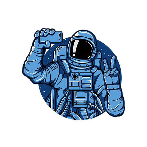 卡通宇航员图案手绘宇航员印花素材