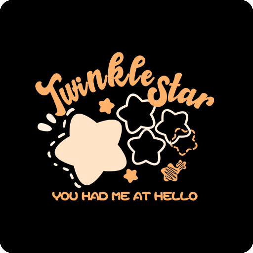 卡通五角星图案手写英文字母