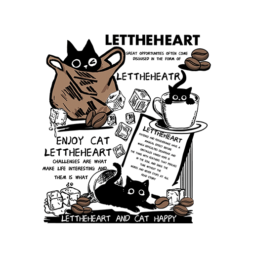 卡通猫咪图案手绘猫咪咖啡猫印花素材