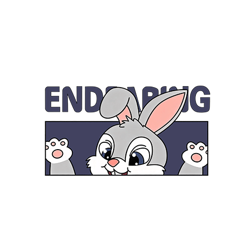 卡通兔子图案手绘兔子头像