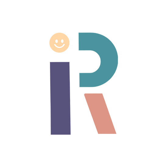 卡通英文字母R微笑表情图案