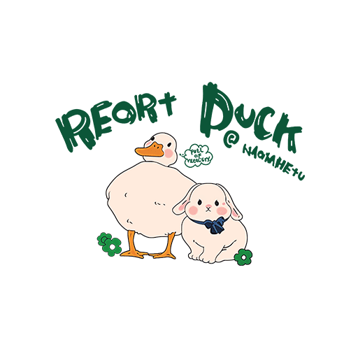 卡通兔子鸭子图案手写英文字母