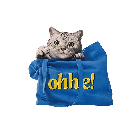 猫头像口袋猫印花素材购物袋猫袋子