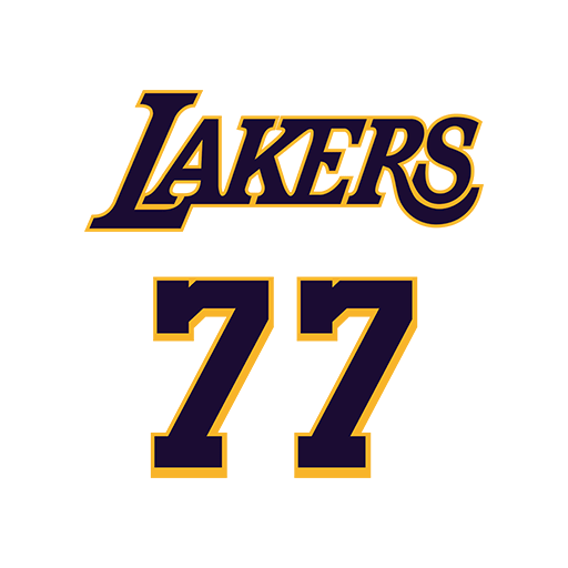 LAKERS数字77篮球印花素材